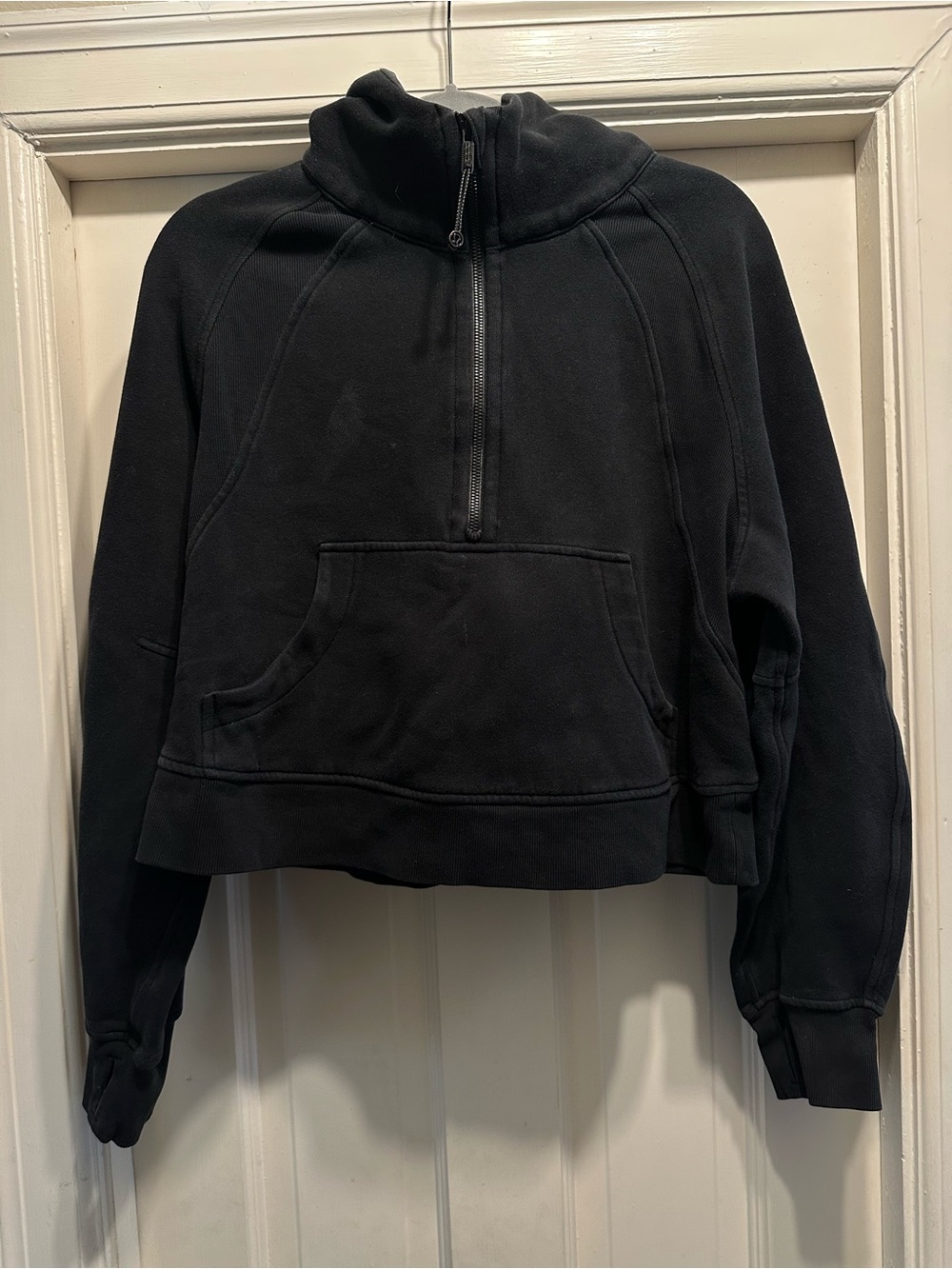 Lululemon Athletica Black Crop Half-Zip Pullover